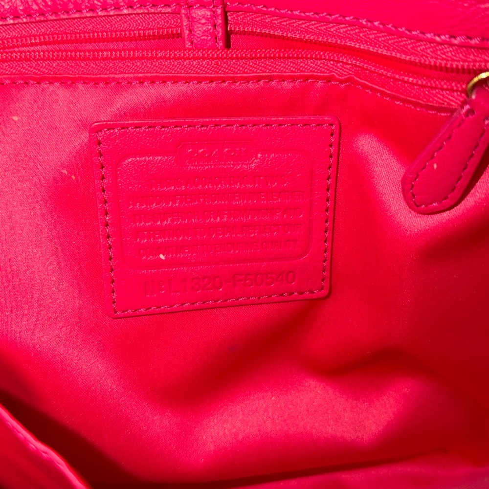 Coach Y2K Vibrant Pink Embossed Small Tote with Gold Accents - Picture 6 of 13